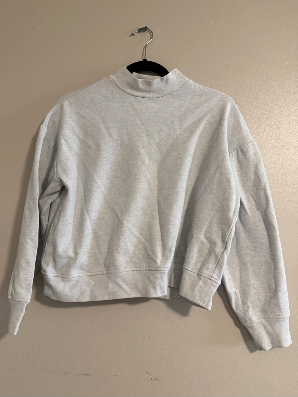 Frank and Oak Mock Neck Sweatshirt - Light Gray